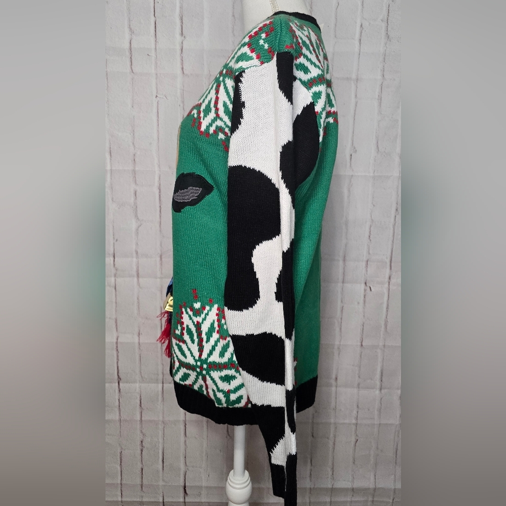 Christmas Sweater with a Festive Cow with a Bell - Picture 4 of 6